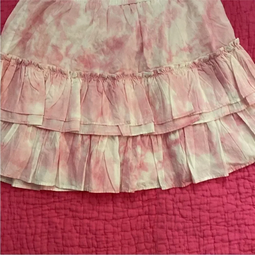 Generation Love Pink Tie-Dye Ruffle Mini Skirt, XS